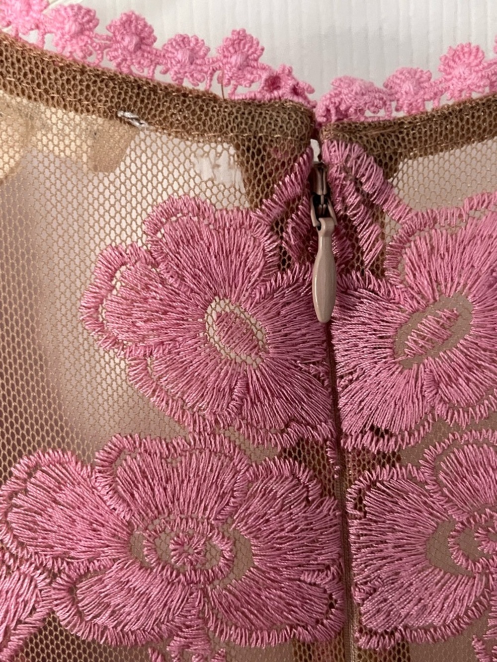 For Love & Lemons Temecula Maxi Dress, Dusty Rose and Nude Long Sleeve Lace, L - Picture 4 of 7